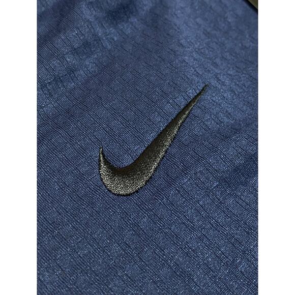 Nike Quarter-Zip Pullover Size XL Navy Blue Textured Fabric Orange “B” Logo NWT - Picture 5 of 9